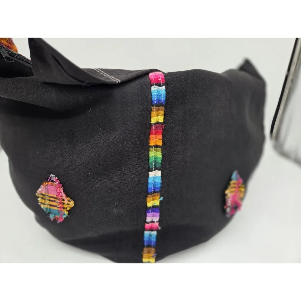 Bohemian Hippie Gypsy Embroidered Zipper Floral Hobo Crossbody Shoulder Bag